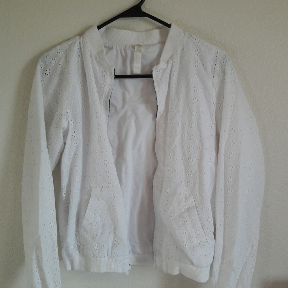 White bomber jacket